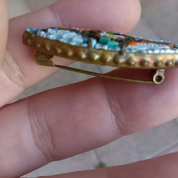 1920's Italy Micro Mosaic Brooch Pin - Picture 5 of 6
